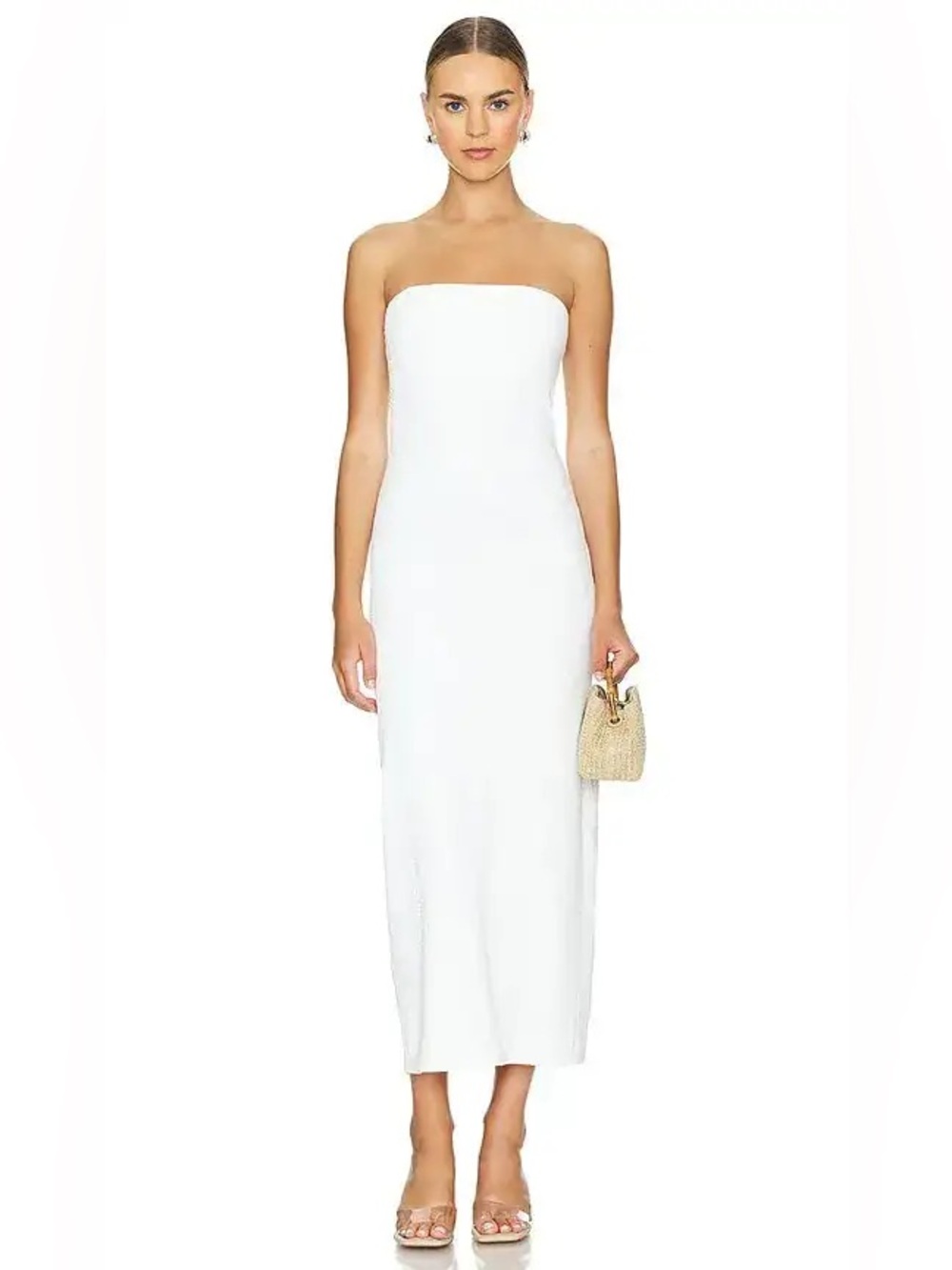 NWT GIGI C Maya Textured Jersey Dress | Small | Ivory